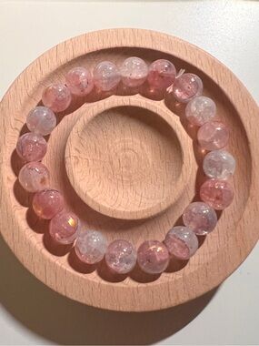 Delicate Pink Crystal Bead Stretch Bracelet